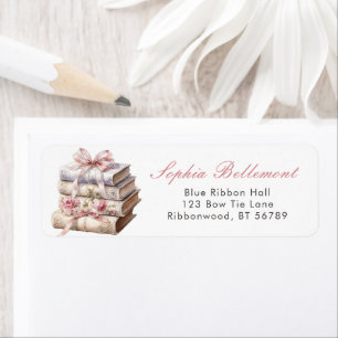 Pink Bow Books Return Address Label