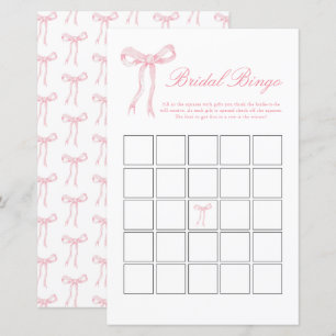 Pink Bow Bridal Bingo Pink Bridal Shower Game