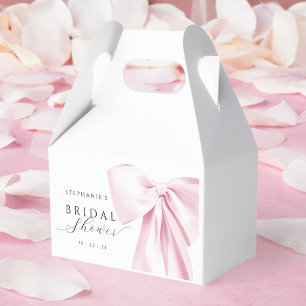 Pink Bow Bridal Shower Favor Box