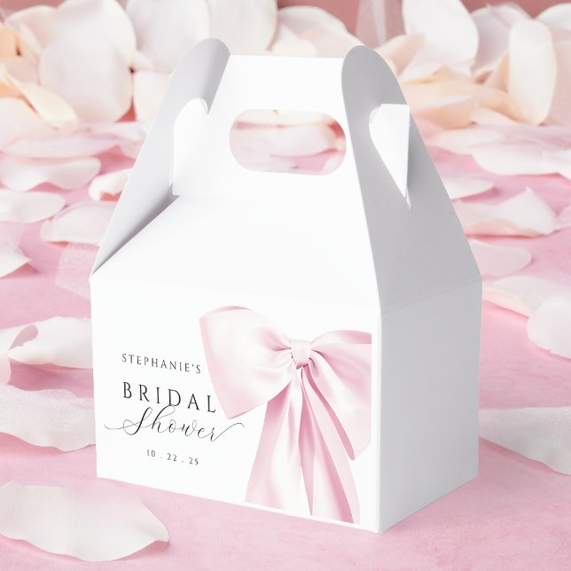 Pink Bow Bridal Shower Favor Box (Creator Uploaded)