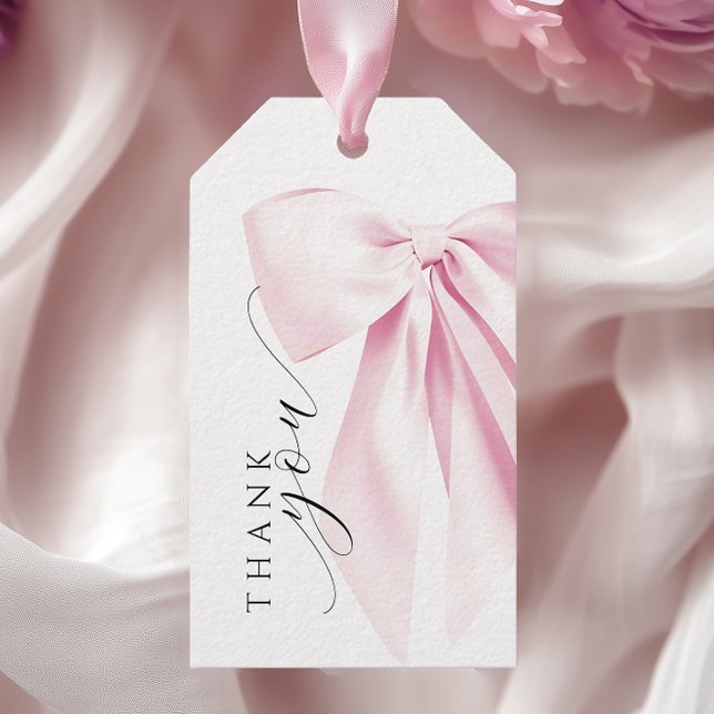 Pink Bow Bridal Shower Gift Tags (Creator Uploaded)