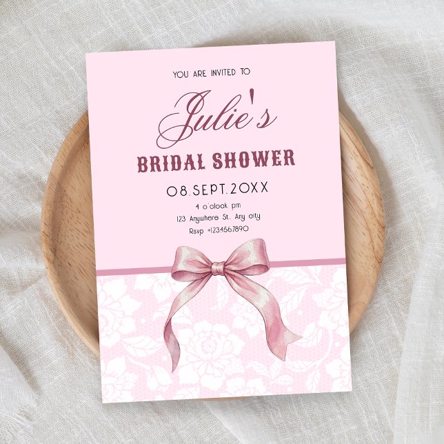 Pink Bow bridal shower Invitation (Creator Uploaded)
