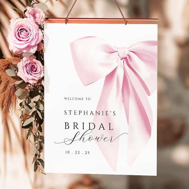 Pink Bow Bridal Shower Poster (Creator Uploaded)