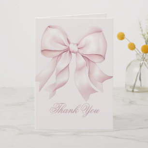 Pink Bow Bridal Shower  Thank You Card