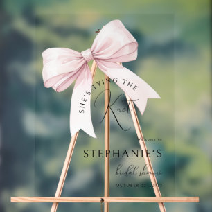 Pink Bow Bridal Shower welcome  Acrylic Sign