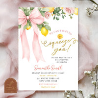 Pink Bow Can't Wait to Squeeze You Baby Shower