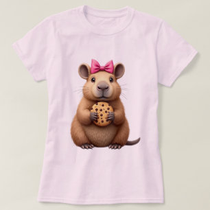 Pink Bow Capybara Gift – Cute Valentine's Bestsell T-Shirt