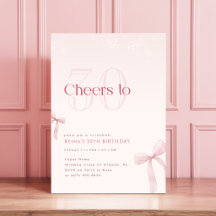 Pink Bow Cheers to Thirty 30th Birthday