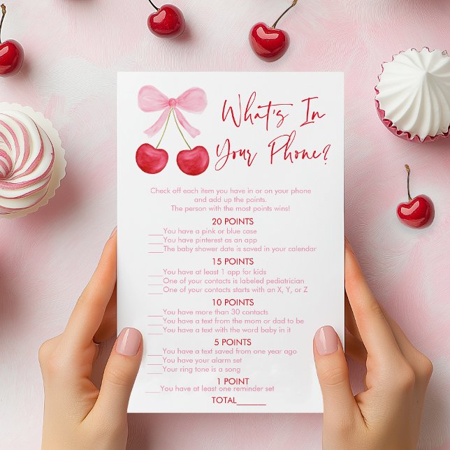 Pink Bow Cherry What's In Your Phone Shower Game (Creator Uploaded)