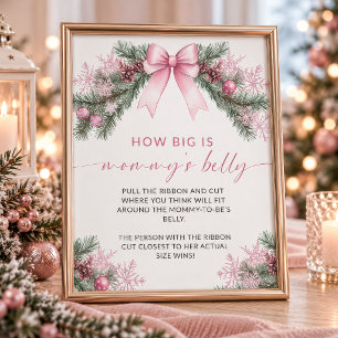 Pink Bow Christmas How Big is Mommy's Belly Game Poster