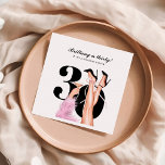Pink Bow & Cocktails Coquette Modern 30th Birthday Napkin<br><div class="desc">Pink Bow & Cocktails Coquette Modern 30th Birthday Napkins

You can change skin colour by clicking Personalize - Edit using Design Tool and Hide/Unhide the layers
You can personalize for ANY change</div>
