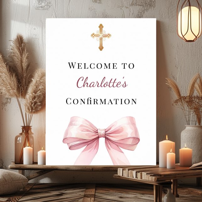 Pink bow Confirmation welcome Poster (Creator Uploaded)