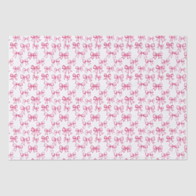 Pink Bow Coquette Aesthetic Baby Shower Birthday Tissue Paper (Front)