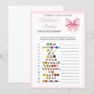 Pink Bow Coquette Baby Shower - Editable Name, 5x7 Invitation