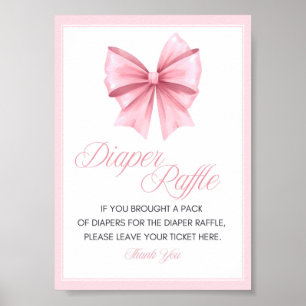 Pink Bow Coquette Baby Shower Sign