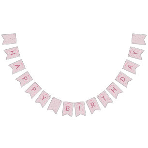 Pink Bow Coquette Birthday Bunting Flags