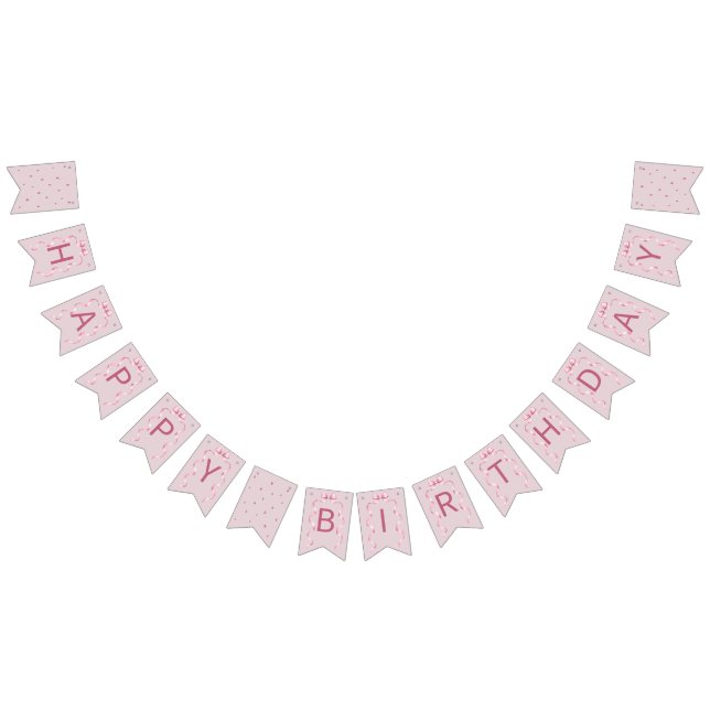 Pink Bow Coquette Birthday  Bunting Flags (All)