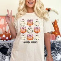 Pink Bow Coquette Cute Ghost And Pumpkin Halloween