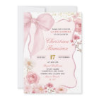  Pink Bow Coquette Floral Quinceanera 