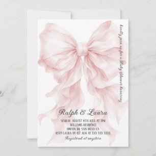 Pink Bow Coquette Girl Baby Shower Invitation