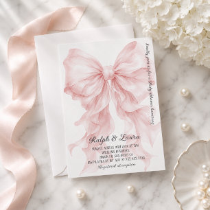 Pink Bow Coquette Girl Baby Shower Invitation