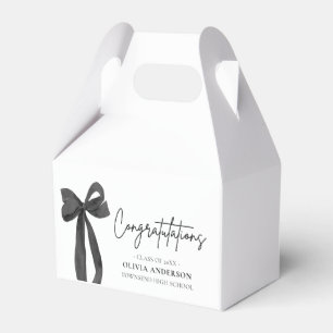 Pink Bow Coquette Graduation Congratulation Favor Box