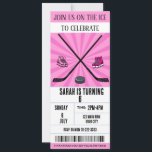 Pink Bow Coquette Ice Hockey  Ticket Birthday  Invitation<br><div class="desc">Pink Bow Coquette Ice Hockey Ticket Birthday Invitation, is perfect for any hockey or ice skating birthday party. Get ready for an amazing Pink Ice Hockey Girls Ticket Birthday Invitation! This versatile invitation is perfect for any hockey or ice skating birthday party. you can Customize the wording change the fonts...</div>