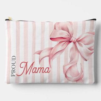 Pink Bow Coquette Proud Mama Accessory Pouch