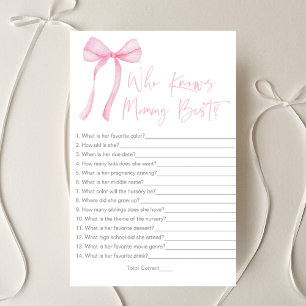 Pink Bow Coquette Who Knows Mommy Best Game