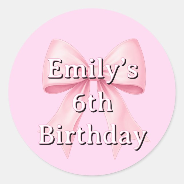 pink bow customizable sticker (Front)