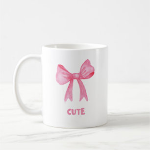 Pink Bow “Cute” Aesthetic Mug