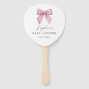 Pink Bow Cute Baby Shower  Hand Fan