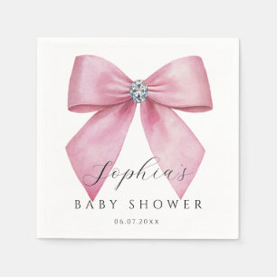 Pink Bow Cute Baby Shower Napkin