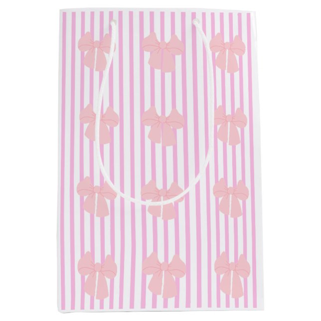  pink bow design medium gift bag (Front)