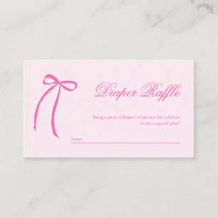 Pink Bow Diaper Raffle Enclosure Card