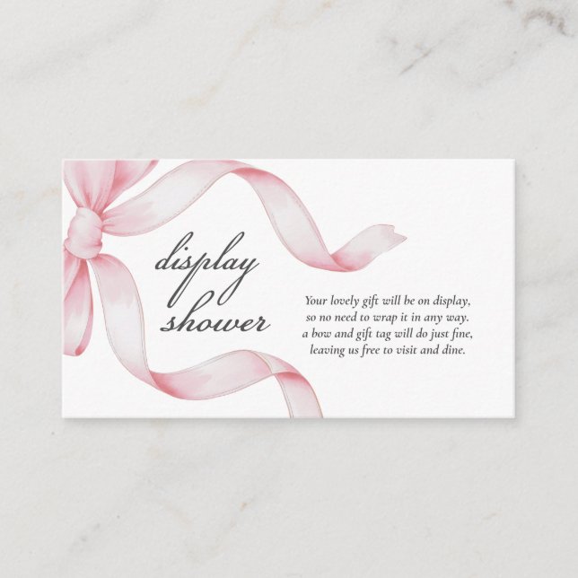 Pink Bow Display Shower Enclosure Card (Front)