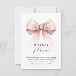 Pink Bow Display Shower Insert Enclosure RSVP Card