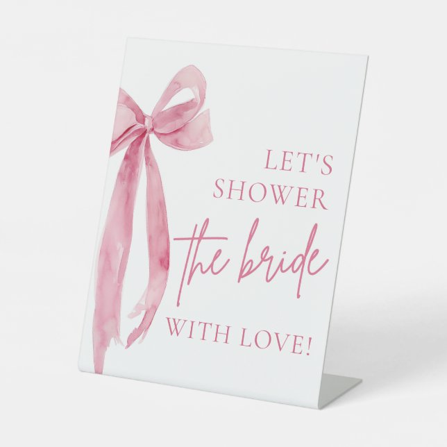 Pink Bow Douchons la mariée avec un signe d'amour (Recto)