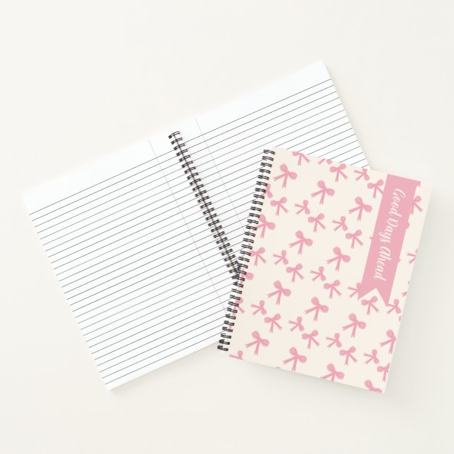 Pink Bow Dreams Hand-Drawn Coquette Notebook (Inside)