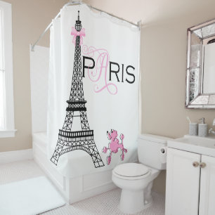 Pink Bow Eiffel Tower Paris France Poodle Custom