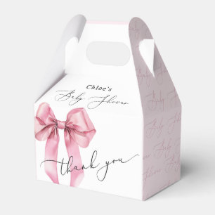 Pink  Bow Elegant Baby Shower Favor Box