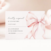 Pink Bow Elegant RSVP Response Card