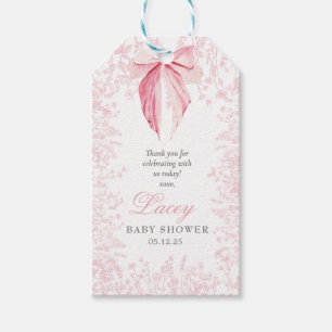 Pink Bow Favour tag