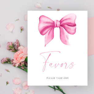 Pink bow - Favours Poster