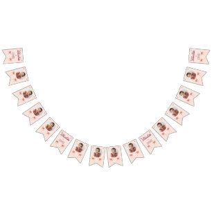Pink Bow First Birthday! Bunting Flags