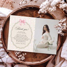 Pink Bow Floral Baby Shower Photo