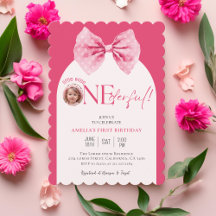 Pink Bow floral little miss Onederful 1st birthday