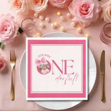Pink Bow floral little miss Onederful birthday