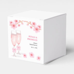 Pink Bow Floral Petals and Prosecco Bridal Shower  Favor Box