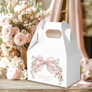 Pink Bow Floral Sweet Little Girl Baby Shower Favor Box